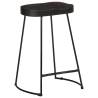 Bar Stools 2 pcs Black Solid Wood Mango - Modern Design