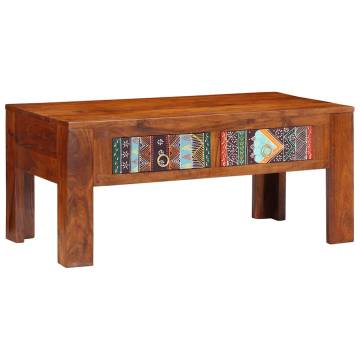 Solid Wood Acacia Coffee Table - 90x50x40 cm | Hipomarket UK