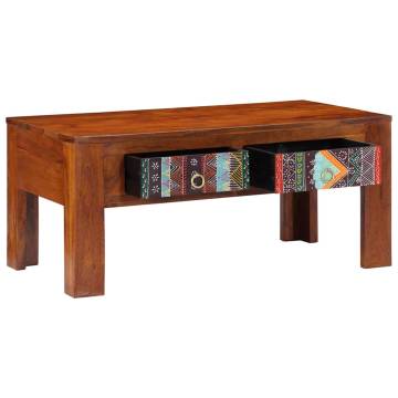 Solid Wood Acacia Coffee Table - 90x50x40 cm | Hipomarket UK