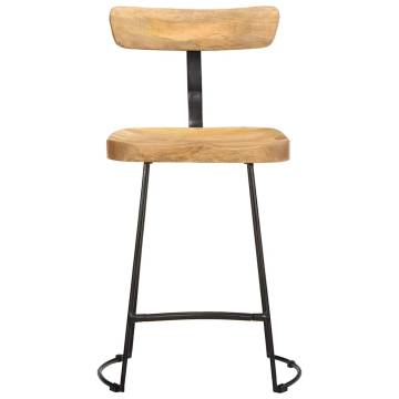 Stylish Bar Stools 2 pcs - Solid Mango Wood | HipoMarket