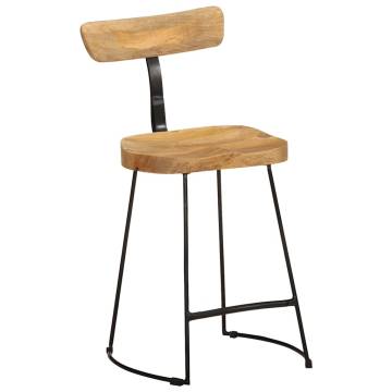 Stylish Bar Stools 2 pcs - Solid Mango Wood | HipoMarket