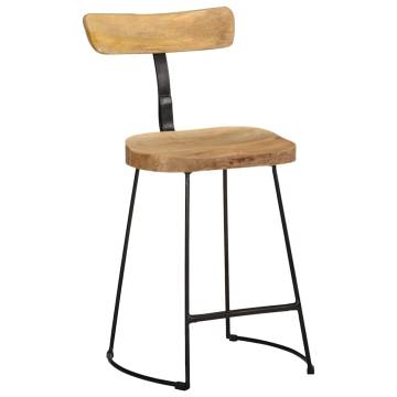 Stylish Bar Stools 2 pcs - Solid Mango Wood | HipoMarket