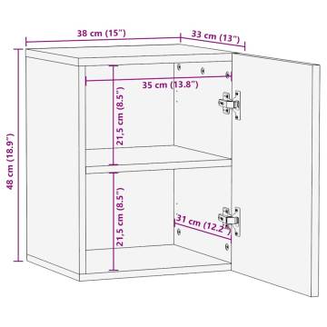 Bathroom Wall Cabinet - Solid Mango Wood | HipoMarket UK