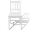 Five Piece Pinewood Dining Set - Stylish White Design