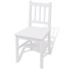 Five Piece Pinewood Dining Set - Stylish White Design