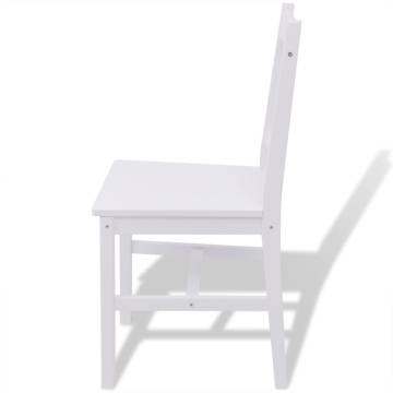 Five Piece Pinewood Dining Set - Stylish White Design