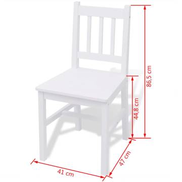 Five Piece Pinewood Dining Set - Stylish White Design