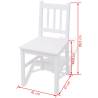 Five Piece Pinewood Dining Set - Stylish White Design