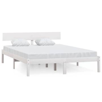 White Solid Wood Pine Bed Frame 160x200 cm | HipoMarket