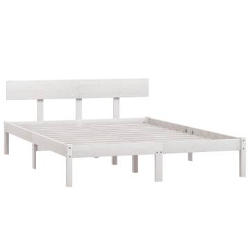 White Solid Wood Pine Bed Frame 160x200 cm | HipoMarket