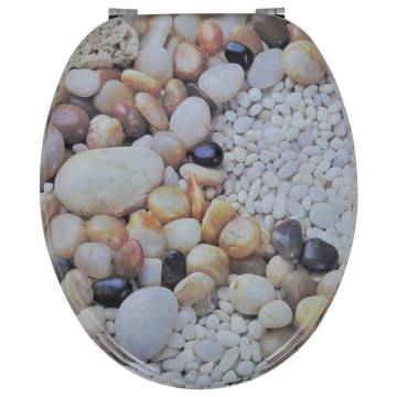 Toilet Seats with Lids 2 pcs MDF Pebbles - Stylish & Durable