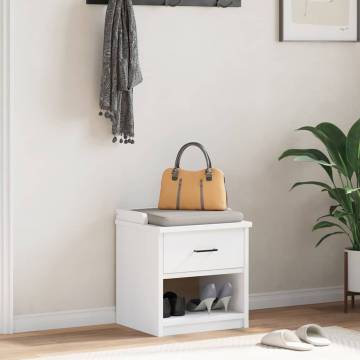 Hallway Bench SANDNES White 45x40x50 cm - Solid Wood Pine