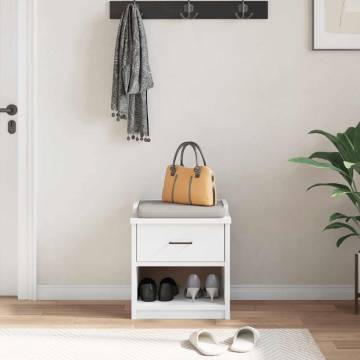 Hallway Bench SANDNES White 45x40x50 cm - Solid Wood Pine