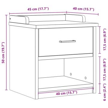 Hallway Bench SANDNES White 45x40x50 cm - Solid Wood Pine