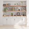 Wall Shelf - Untreated Solid Oak Wood | 200x60x(2-6) cm