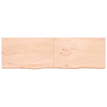 Wall Shelf - Untreated Solid Oak Wood | 200x60x(2-6) cm