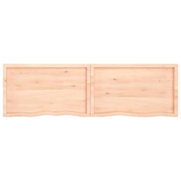 Wall Shelf - Untreated Solid Oak Wood | 200x60x(2-6) cm