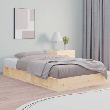 Solid Wood Bed Frame 120x190 cm Small Double - Hipomarket