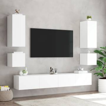 TV Wall Cabinet with LED Lights - Stylish & Space-Saving