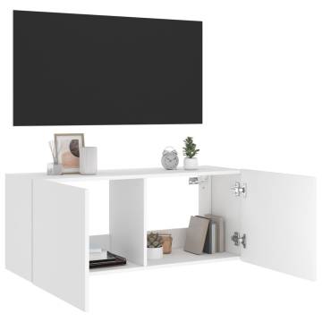 TV Wall Cabinet with LED Lights - Stylish & Space-Saving