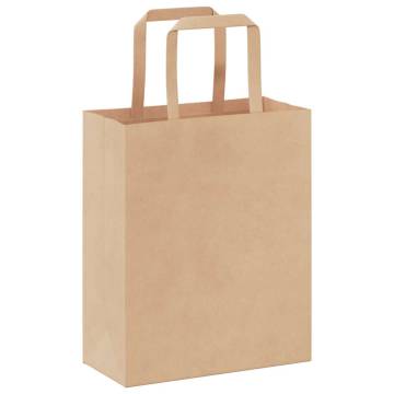 Eco-Friendly Brown Paper Bags with Handles - 50 Pack