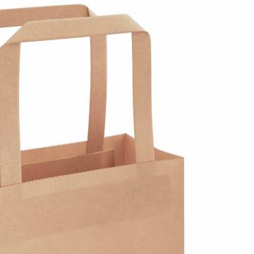 Eco-Friendly Brown Paper Bags with Handles - 50 Pack