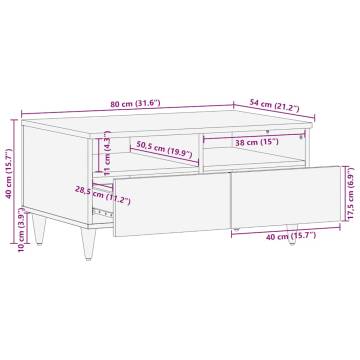 Light Grey Coffee Table - Solid Mango Wood | HipoMarket