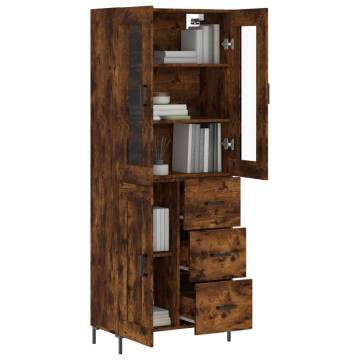 Stylish Highboard in Smoked Oak | 69.5x34x180 cm