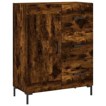 Stylish Highboard in Smoked Oak | 69.5x34x180 cm