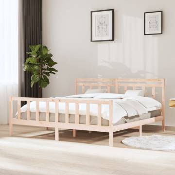 Solid Wood Bed Frame 200x200 cm - Sturdy & Stylish Design