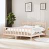 Bed Frame Solid Wood 200x200 cm Colour natural Size 200 x 200 cm 