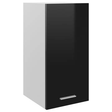 Hanging Cabinet High Gloss Black - 29.5x31x60 cm | Hipo Market