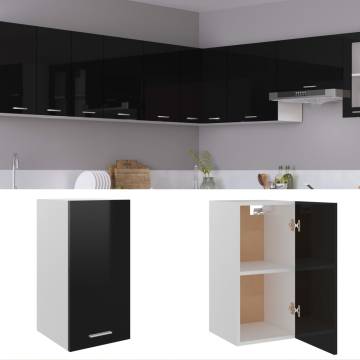 Hanging Cabinet High Gloss Black - 29.5x31x60 cm | Hipo Market