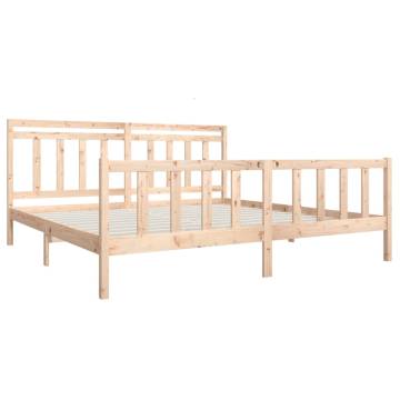 Solid Wood Bed Frame 200x200 cm - Sturdy & Stylish Design