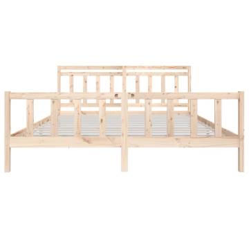 Solid Wood Bed Frame 200x200 cm - Sturdy & Stylish Design