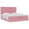 Pink Ottoman Bed with Mattresses 160x200cm - Velvet Comfort