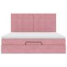 Pink Ottoman Bed with Mattresses 160x200cm - Velvet Comfort