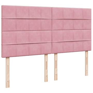 Pink Ottoman Bed with Mattresses 160x200cm - Velvet Comfort