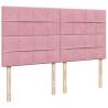 Pink Ottoman Bed with Mattresses 160x200cm - Velvet Comfort