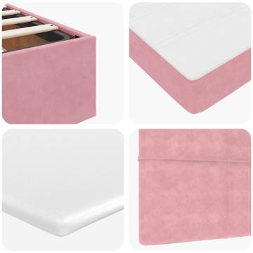 Pink Ottoman Bed with Mattresses 160x200cm - Velvet Comfort