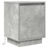 Stylish Bedside Cabinet with LED Lights - Concrete Grey