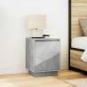 Stylish Bedside Cabinet with LED Lights - Concrete Grey