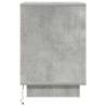 Stylish Bedside Cabinet with LED Lights - Concrete Grey