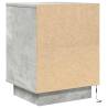 Stylish Bedside Cabinet with LED Lights - Concrete Grey