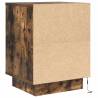 Bedside Cabinet with LED Lights - Smoked Oak | HipoMarket