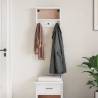 Wall-mounted Coat Rack SANDNES White - Solid Pine 45x12 cm