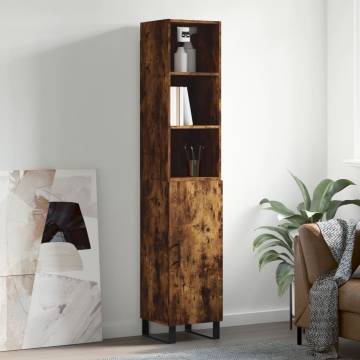 Stylish Highboard in Smoked Oak - Durable Engineered Wood