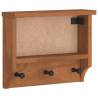 SANDNES Wall-mounted Coat Rack in Solid Pinewood - 45x12x35 cm