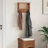 SANDNES Wall-mounted Coat Rack in Solid Pinewood - 45x12x35 cm