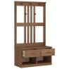 Hall Tree SANDENS 87x40x159.5cm Solid Wood Pine - Stylish Storage